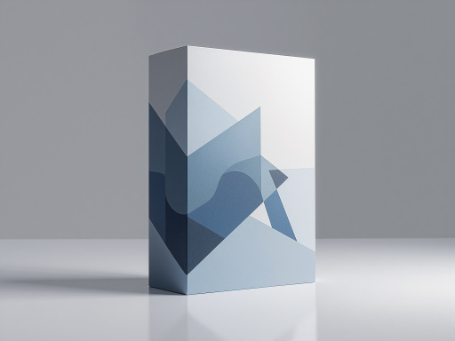 冰川星穹咖啡包装盒展示,优雅的白色包装,银色装饰元素,背景为咖啡厅环境